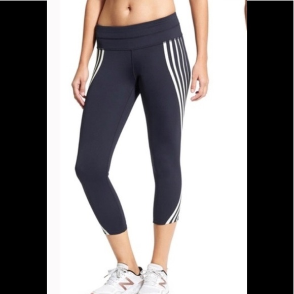 Athleta Sonar Striped Mesh Capri Leggings - Picture 1 of 10